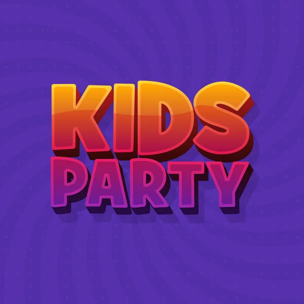 Kids party brief teken poster vectorillustratie — Stockvector