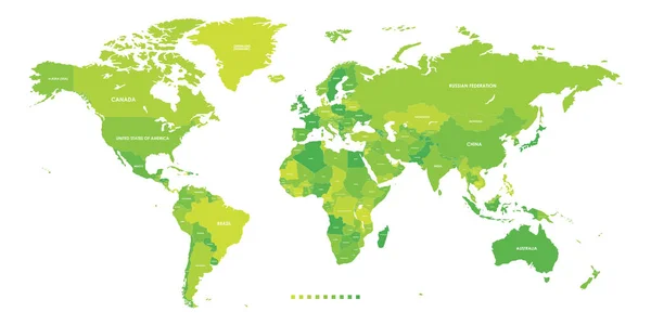 Mapa Mundial dos Países Políticos de Alto Detalhamento. Ilustração vetorial —  Vetores de Stock