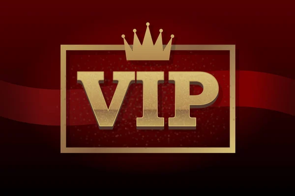 Vector illustration VIP club label on black background with crown in modern speech bubble. — 스톡 벡터