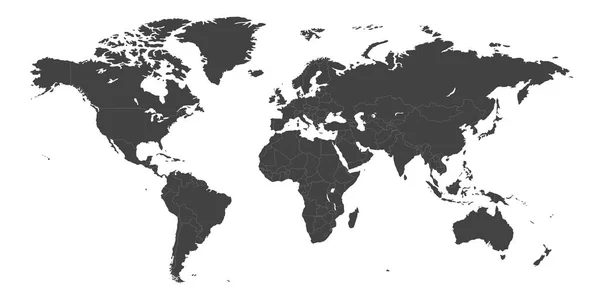 Yüksek Detaylı Siyasi Ülkeler Dünya Haritası. Vektör illüstrasyonu — Stok Vektör