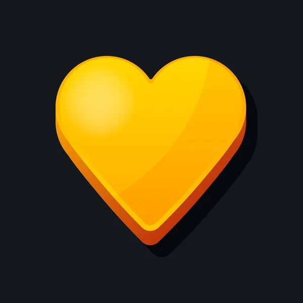 3d Heart icon. Cartoon style. Love, valentines day, wedding icon concept. Vector illustration — 스톡 벡터