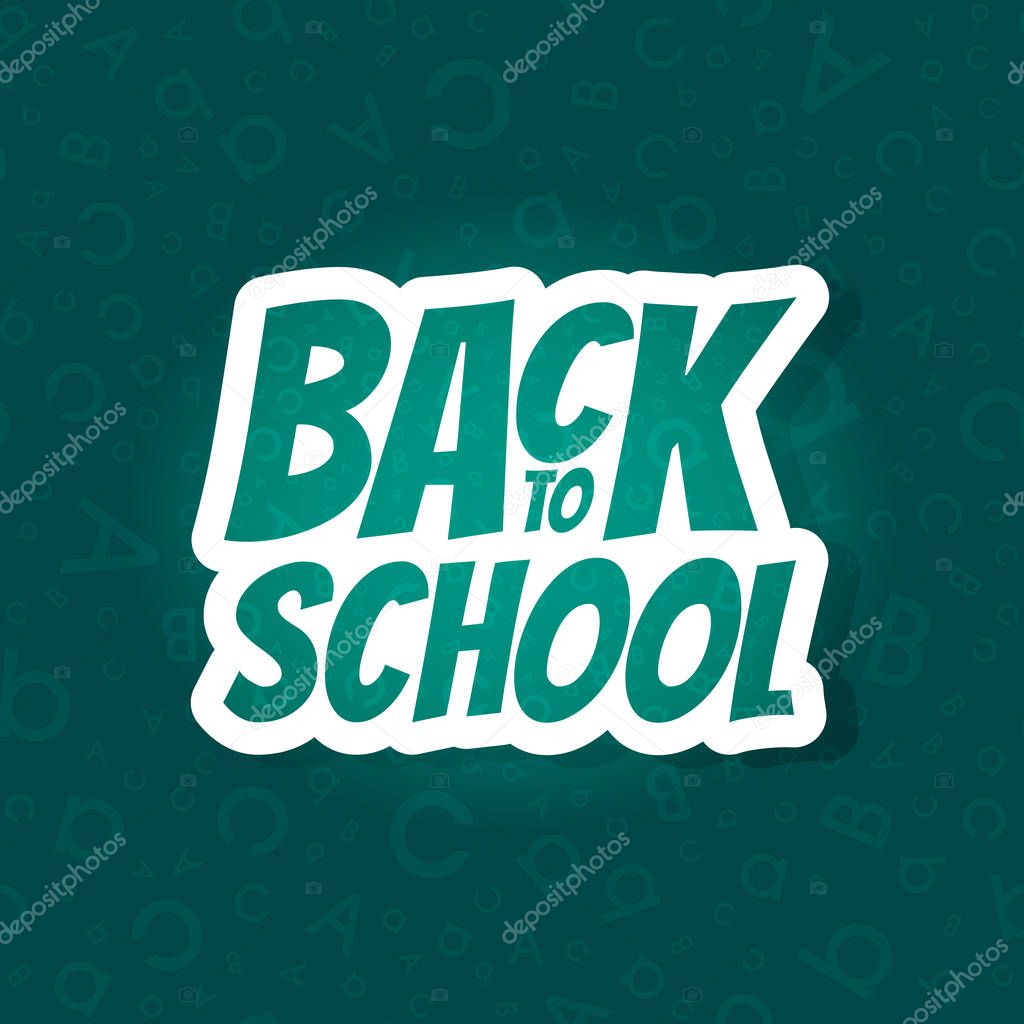 Back to school poster design with seamless abc pattern background