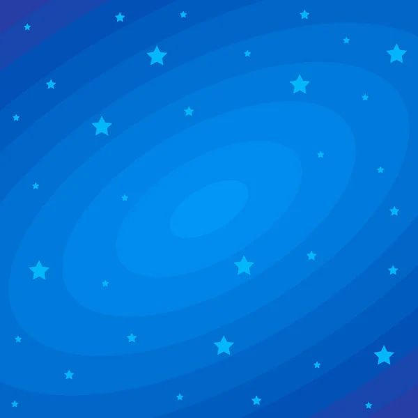 暗い青色の宇宙背景の星 ベクトルフラットイラスト 夜空に星が描かれた美しいパターン宇宙空間 装飾的な無限の質感 — ストックベクタ