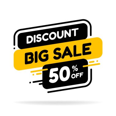 İndirim etiketi ve özel satış etiketi. Satış etiketi ve reklam tasarım şablonu. Etiket fiyatı modern grafik biçimi illüstrasyonunu izole etti.