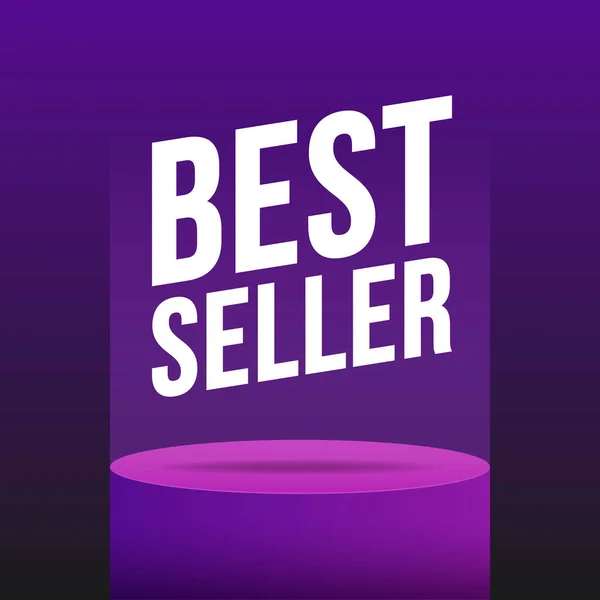 Podium Best Seller Violet Mockup Vector Flat Illustrations Scene Pedestal — Stock Vector