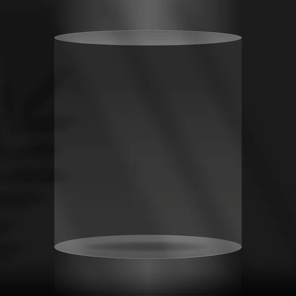 Подиум Презентации Продукта Темно Сером Цвете Теневым Листом Векторные Плоские — стоковый вектор