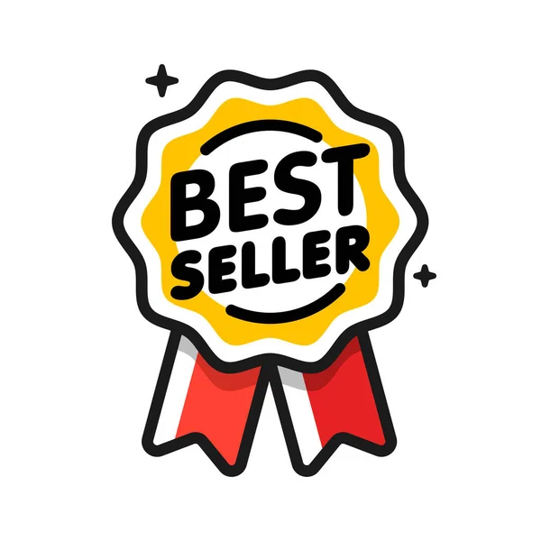 Distintivo Del Best Seller Best Seller Etichetta Oro Distintivo Dettaglio — Vettoriale Stock