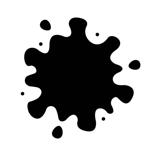 Vektor Tinta Splat Ikon Festék Splash Monokróm Sík Szimbólum Elszigetelt — Stock Vector