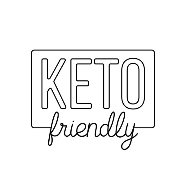 Outline Mblem Logo Keto Diet Linear Style Vector Flat Illustration — Stock Vector