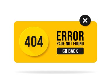 404 hata sayfası bulunamadı. Hata penceresini aç. Beyaz arka planda izole edilmiş. Vektör illüstrasyonu