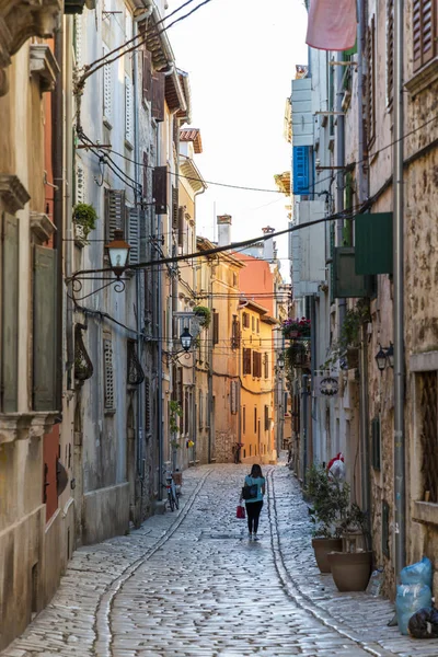 Utca Épületek Régi Város Rovinj Horvátország — Stock Fotó