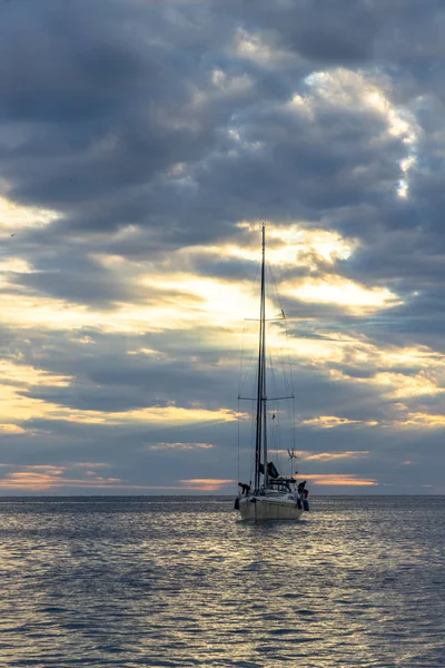 Sonnenuntergang Mit Einer Luxusjacht Kroatien — Stockfoto