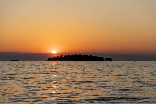 Море Ядранского Моря Закате Хорватии — стоковое фото