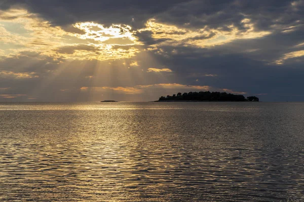 Meereslandschaft Des Jadranischen Meeres Bei Sonnenuntergang Kroatien — Stockfoto