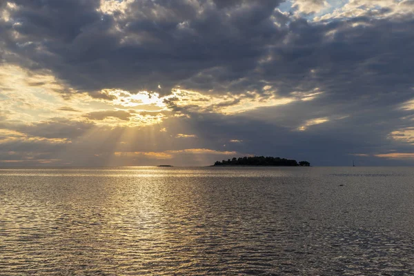 Meereslandschaft Des Jadranischen Meeres Bei Sonnenuntergang Kroatien — Stockfoto