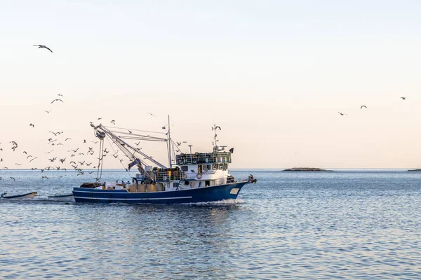 克罗地亚阳光明媚的一天出海捕鱼船 — 图库照片