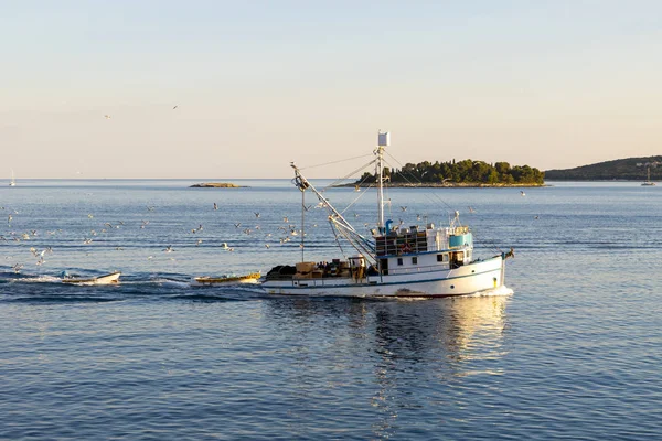 Bateau Pêche Mer Par Une Journée Ensoleillée Croatie — Photo