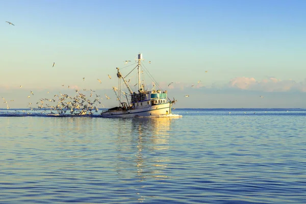 Barco Pesca Mar Día Soleado Croacia —  Fotos de Stock