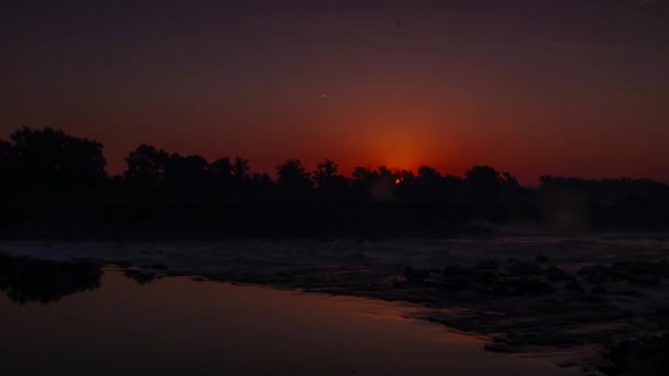 Sunrise Time Lapse River Sava Zagreb — Stock Video