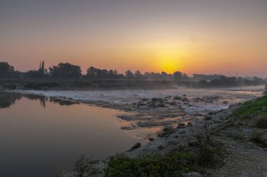 Sunrise üzerinde nehir Sava zagreb, Hırvatistan