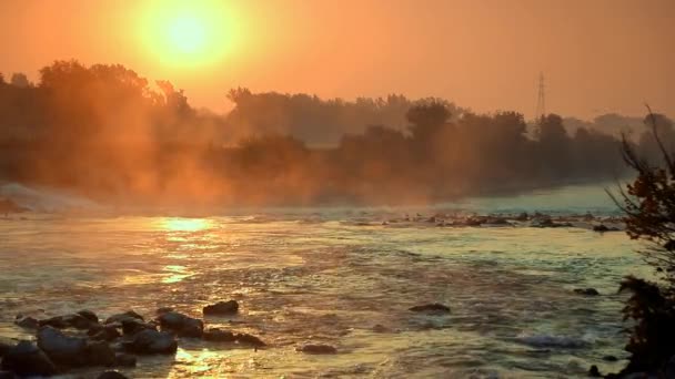 Alba Sul Fiume Sava Zagabria Croazia — Video Stock