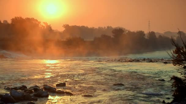 Alba Sul Fiume Sava Zagabria Croazia — Video Stock