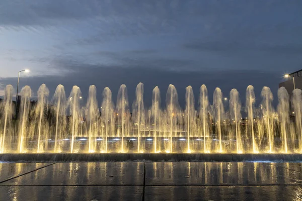 Fountains Night Zagreb Croatia — Stock Photo, Image