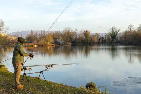 A tó CARP horgászbot — Stock Fotó