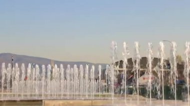 Zagreb 'in başkenti Hırvatistan 'da çeşmeler ve Cityscape hızlandırmak