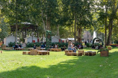 Zagreb burger festivali 07.09.2020 'de Zagreb, Hırvatistan' da gerçekleşti.