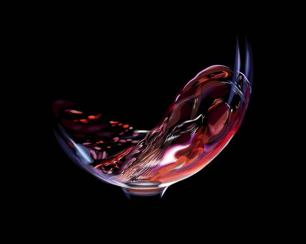Spruzzata di vino rosso in un bicchiere — Vettoriale Stock