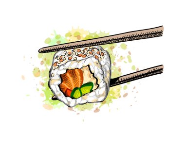 Gunkan suşi somon ile