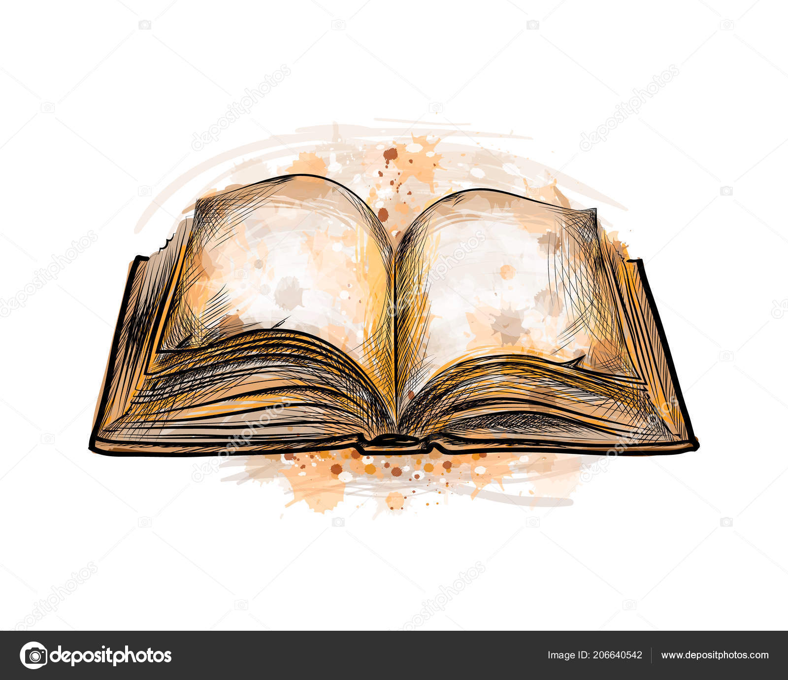 Open Book Drawing By Hand Drawing Stock Photo 2297409793