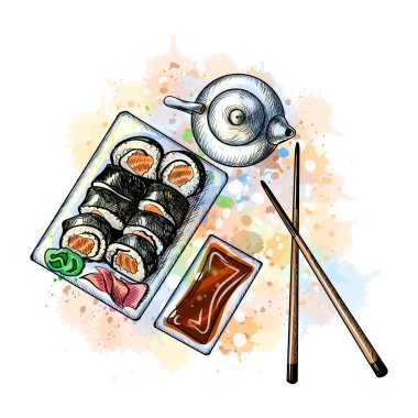 Japon yemekleri menü vejetaryen kümesini