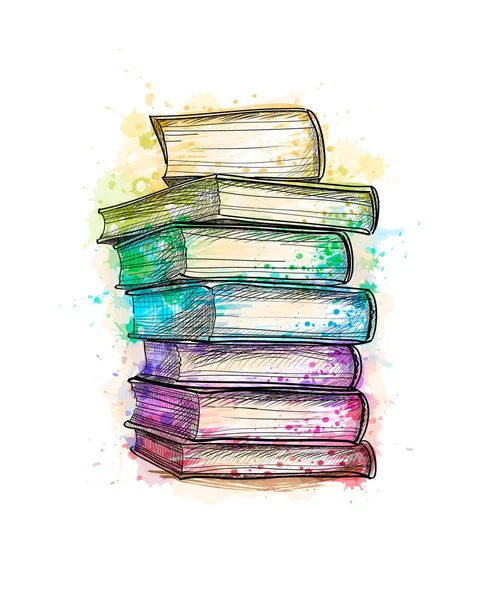 Pile de livres multicolores — Image vectorielle