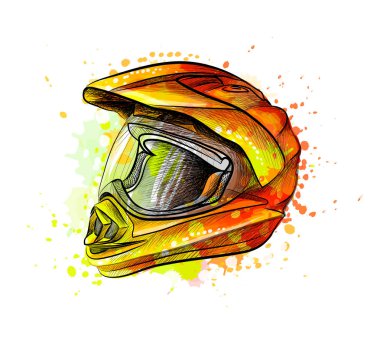 Suluboya bir sıçrama dan motosiklet kask