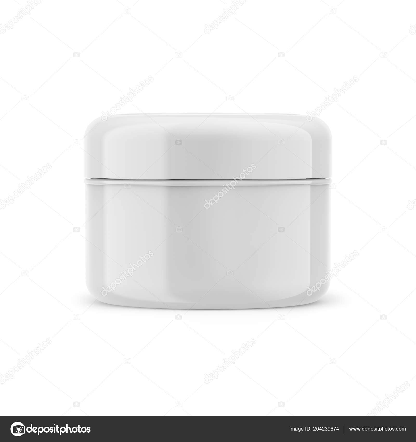 Download Cosmetic Glossy Beauty Cream Jar 3d White Plastic Container Isolated On A White Background Product Mockup Stock Photo Image By C Maddyz 204239674