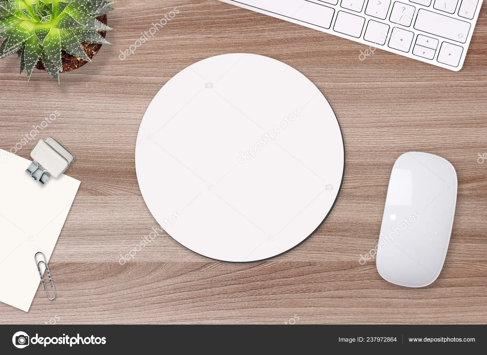 Download Mouse Pad Mockup Round White Mat On The Table With Props Mouse And Keyboard Stock Photo Image By C Maddyz 237972864