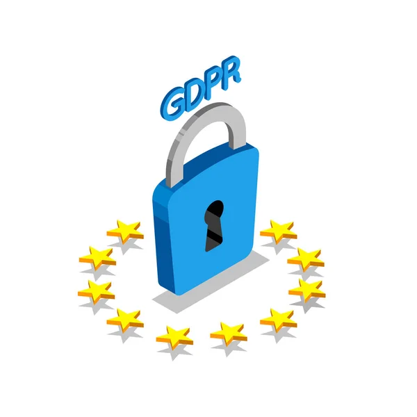 Gdpr Ilustração Isométrica Vetor Relação Proteção Dados Geral Vetores De Stock Royalty-Free