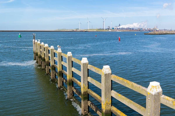Kanaal Van Noordzee Staal Industrie Plant Zeehaven Ijmuiden Buurt Van — Stockfoto