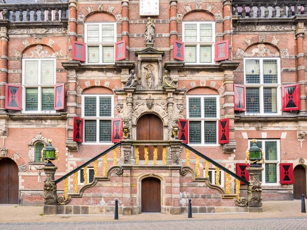 Bejárat Homlokzatra Városháza Történelmi Old Town Bolsward Friesland Hollandia — Stock Fotó
