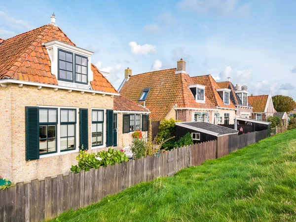 Kleine Hinterhöfe Alter Häuser Deich Der Historischen Stadt Makkum Friesland — Stockfoto