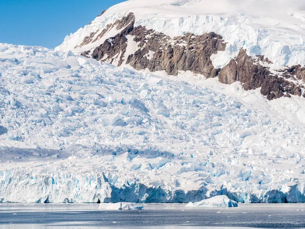 Deville Glaciären Kalvning Andvord Bay Nära Neko Hamn Arctowski Halvön — Stockfoto