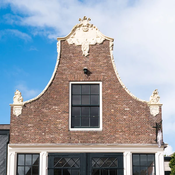 Parte Superior Gable Casa Histórica Casco Antiguo Workum Frisia Países — Foto de Stock