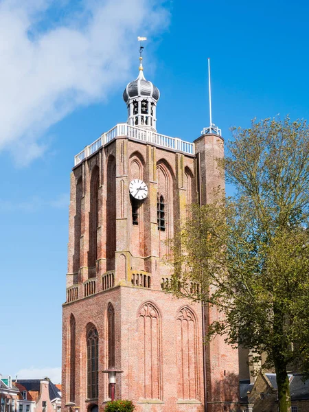 Torre Gran Iglesia Saint Gertrudes Centro Histórico Ciudad Workum Frisia — Foto de Stock
