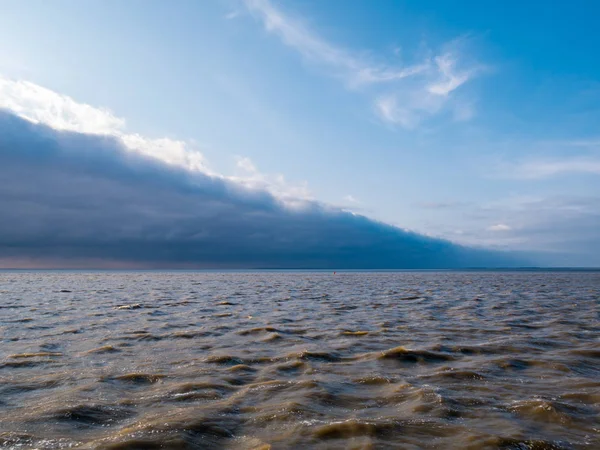 Borde Principal Con Línea Nubes Tormenta Frente Clima Frío Acercándose —  Fotos de Stock