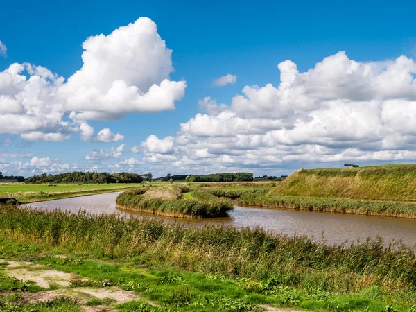 Fort Schans Paisaje Pólder Isla Frisia Occidental Texel Holanda Septentrional —  Fotos de Stock