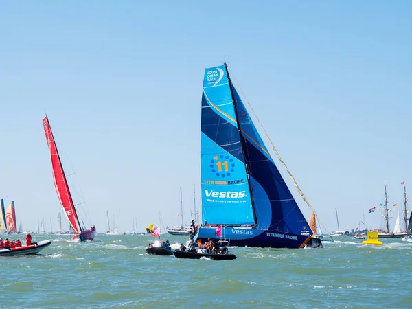 Haya Países Bajos Jun 2018 Team Vestas Brunel Carrera Portuaria — Foto de Stock