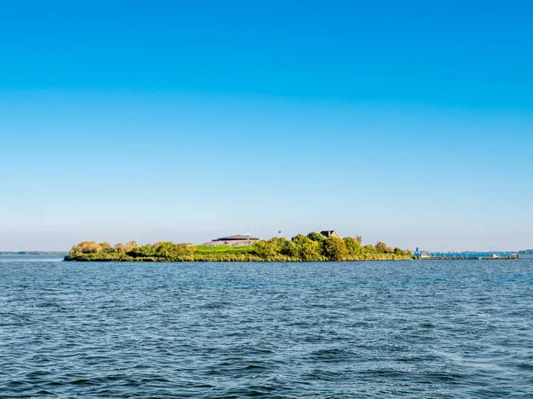 Ilha Forte Artificial Pampus Com Fortaleza Molhe Lago Ijmeer Perto — Fotografia de Stock