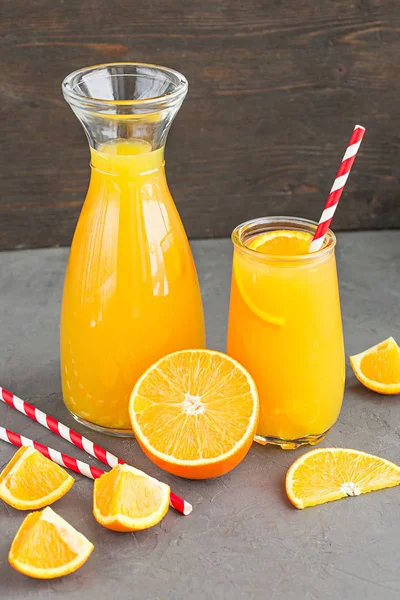 Decanter Glass Delicious Citrus Juice — Stock Photo, Image